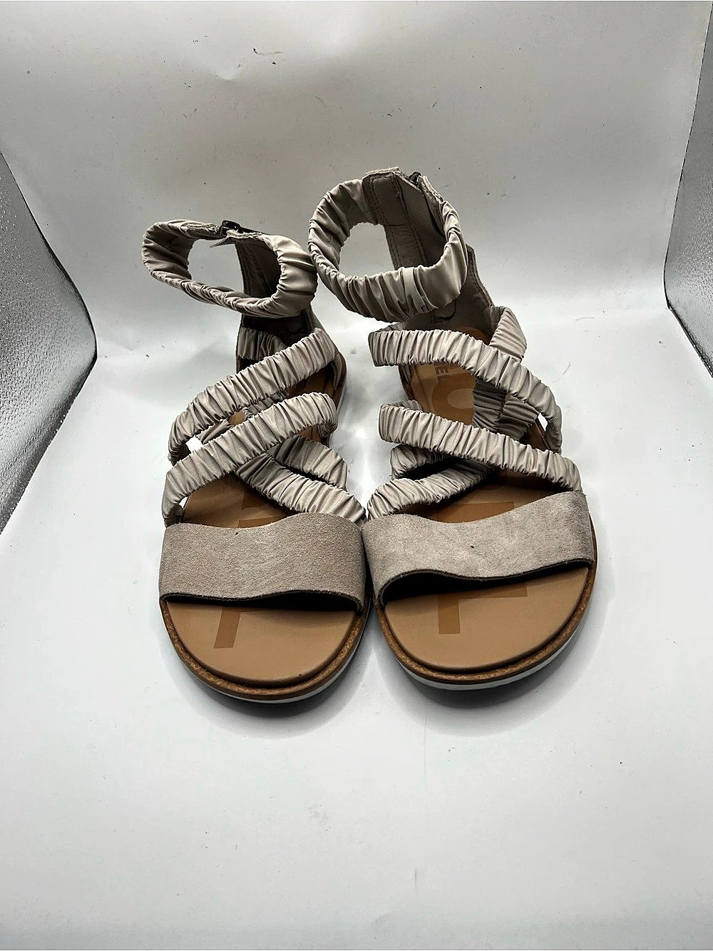 Sorel Ruched Strappy Sandals in Beige Like New